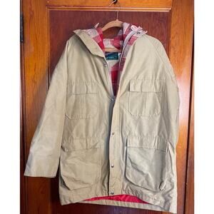 VINTAGE Survival Series Neutral Tan Lined Wool Large Tall Coat